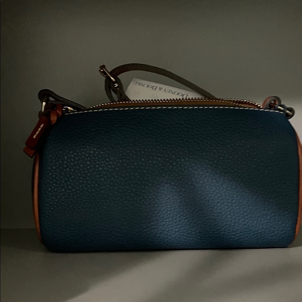 Dooney & Bourke Blue Leather Crossbody with Brown Trim. **NWT** - Picture 4 of 7
